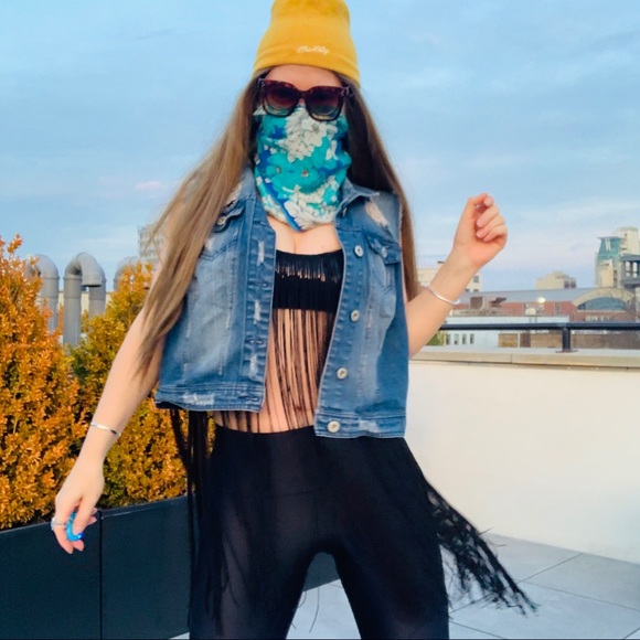 Highway Jeans Plus Distressed Oversized Blue Jacket Vest 2X - Picture 10 of 16